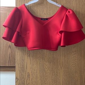 Red crop top
